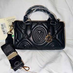 Valentino Orlandi Quilted Black Mini Bag